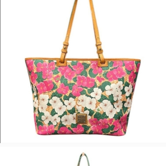 FOR @xjlady ONLY Dooney & Bourke Floral Tote Bag - Pink and Green - Picture 1 of 1